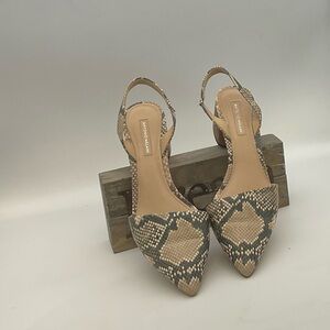 Antonio Melani Snakeskin Pattern Slingback Heels